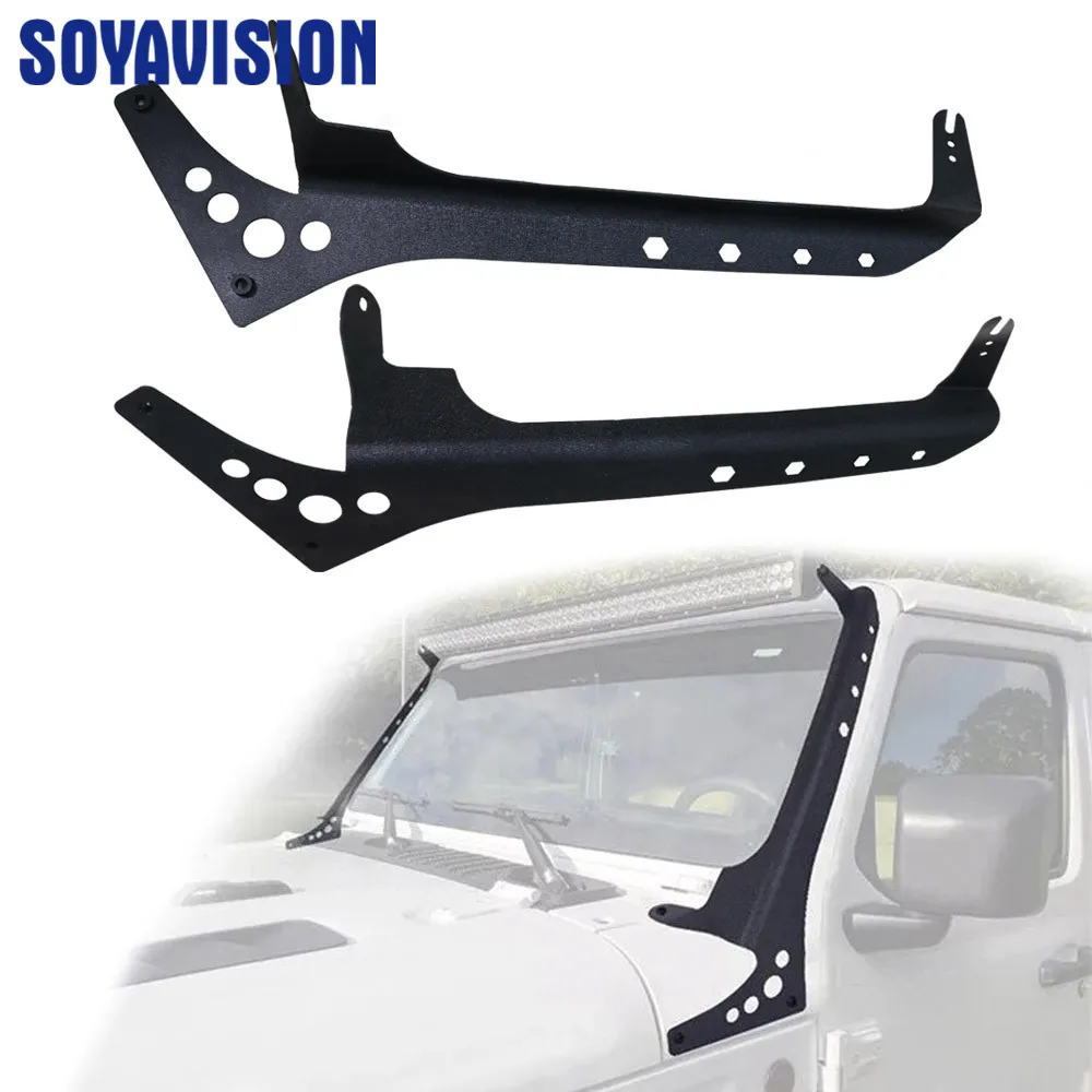 

For Jeep Wrangerl JL 2018 52'' LED Light Bar Headlights Windshield Mounting Brackets for JL 2019 Car Accessories