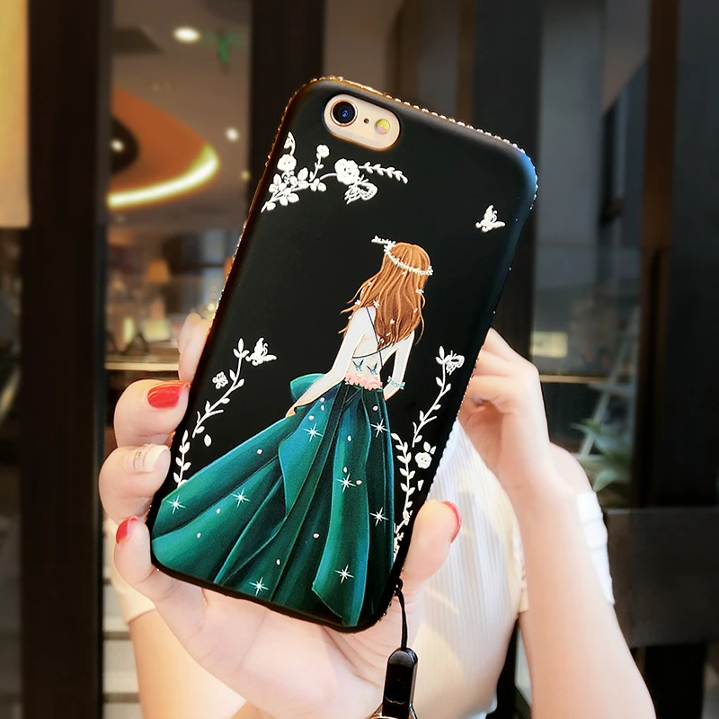 Мягкий силиконовый блестящий чехол со стразами для iphone 7 SE 5 5S 6 6s 8 Plus X экрана