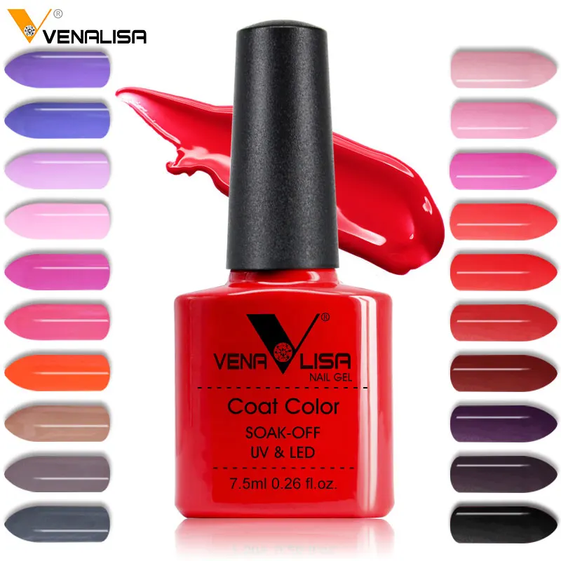 

2018 New Free Shipping Nail Art Design Manicure Venalisa 60Color 7.5Ml Soak Off Enamel Gel Polish LED UV Gel Nail Polish Lacquer