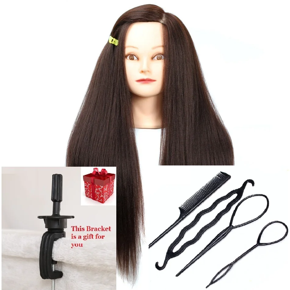 CAMMITEVER Temno rjave lase Mannequin glave orodja za usposabljanje - Umetnost, obrt in šivanje