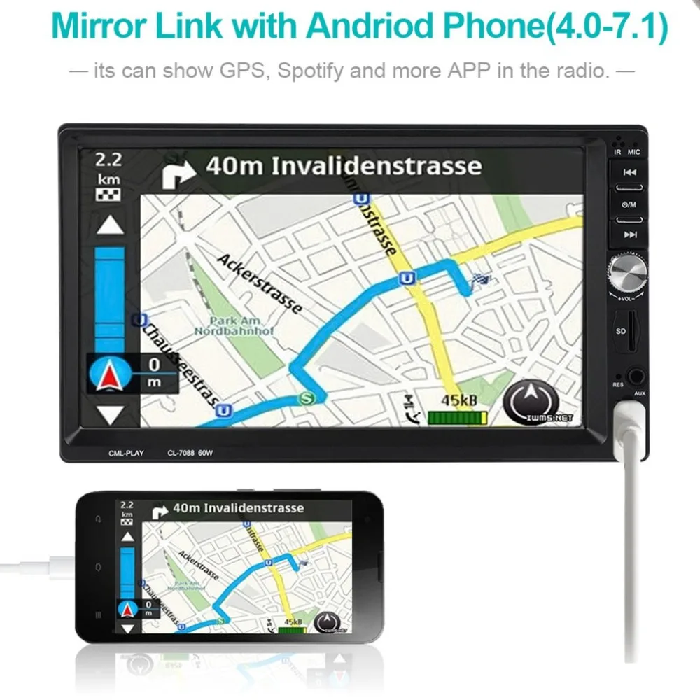 

Wireless Blurtooth Car Player U Disk Machine Card Player Bluetooth Player Car Audio Short Car Radio Car Accessories