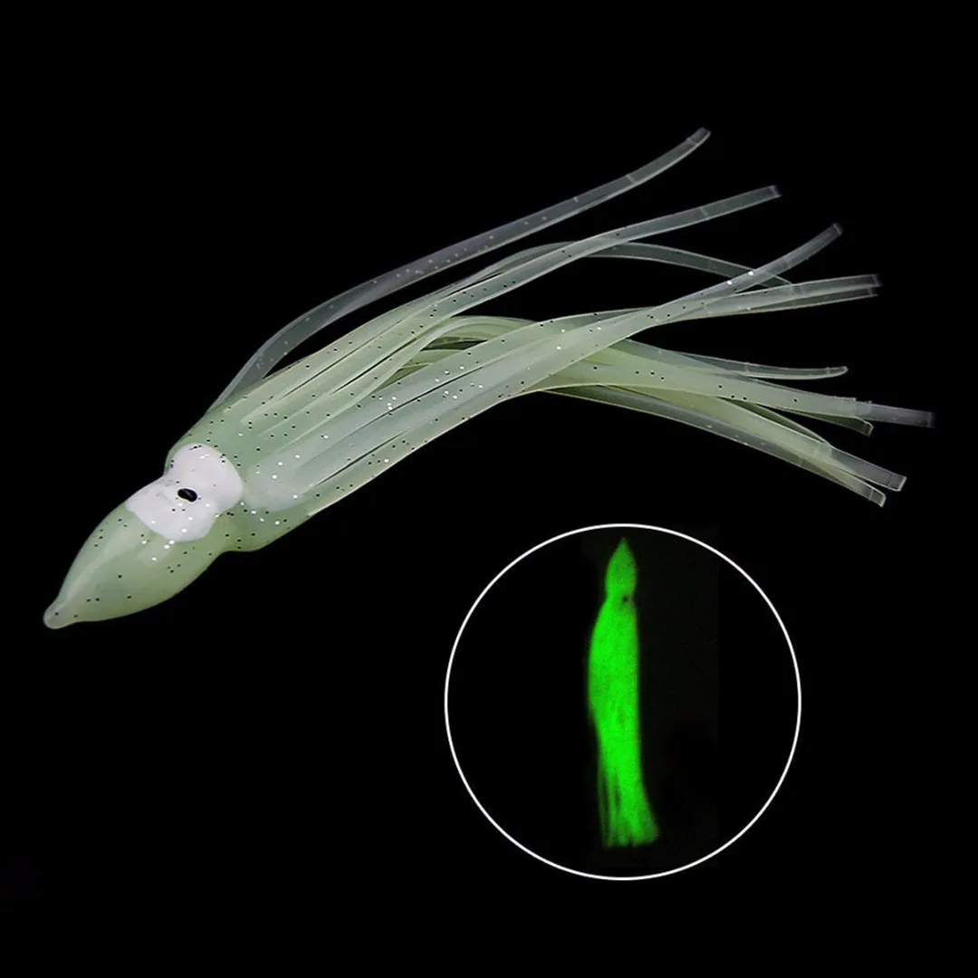 10Pcs/Lot Soft Octopus Fishing Lures For Jigs Mixed Color Luminous Octopus Skirts Bait Soft Fishing Lure Jigging Hooks 16cm/8.2g