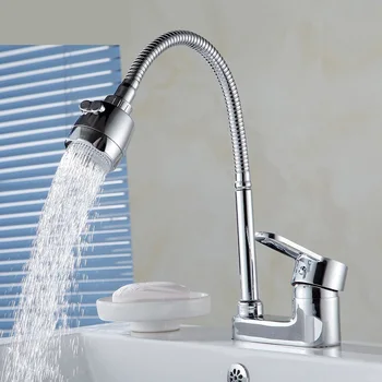 

The copper / three double rotary universal faucet single basin faucet kitchen dish basin faucet