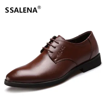 

Business Dress Shoes For Men Leather Breathable Wedding Formal Casual Shoes Male Pointed Toe Flats Oxfords Shoes AA10179