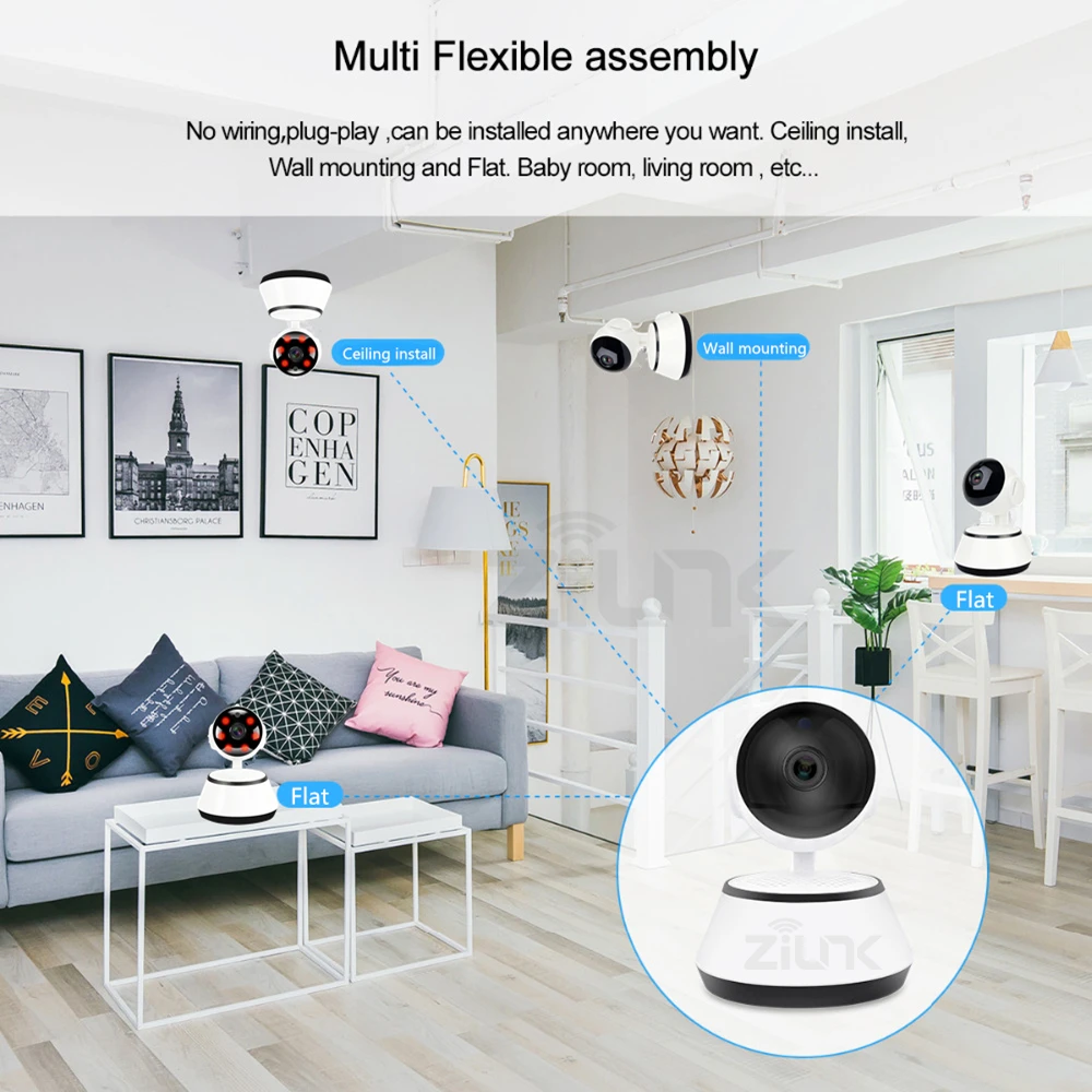  Mini di Sicurezza Wifi IP Camera Wireless Home Smart HD 720 P Telecamera di Sorveglianza A Due Vie 