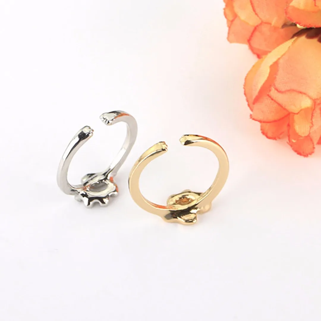 Lovely Animal Ring Vintage Cat Dog Paw Print Laides Ring Alloy Gold Silver Open Ring Pet Cute Rings Girls Kids Christmas Gift