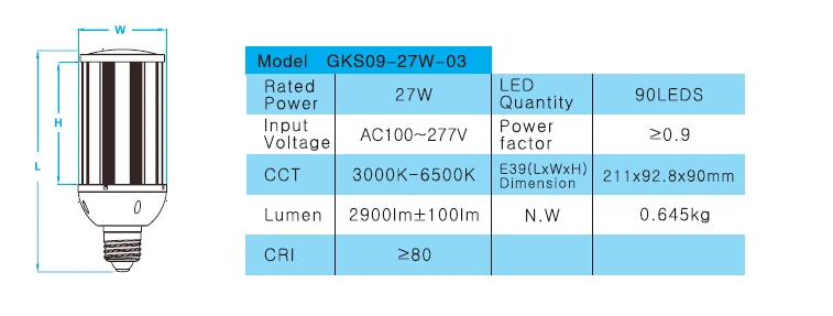 6 шт./лот E27 E40 светодиодный свет кукурузы 36 w E26 E39 светодиодный уличный фонарь Дорога лампы водонепроницаемый светодиодный свет сада AC85-277V