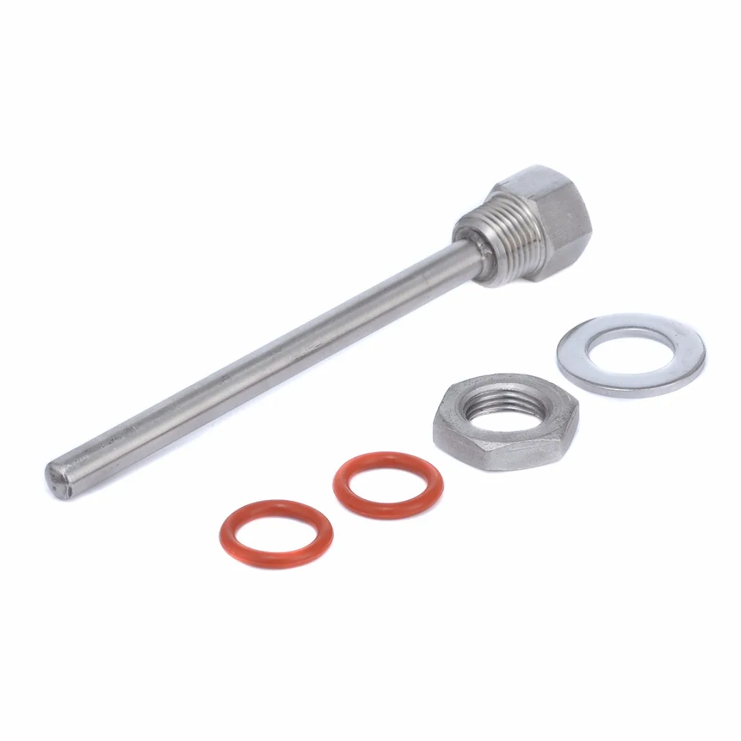 Mayitr 6 Inch Beer Brew Kettle Thermowell + Stainless Washer + 1/2" Lock Nut + Silicone O-rings Homebrew Beer Supplies