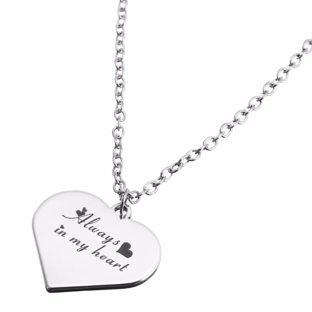 2019 New Personalized Link Chain Long Necklace For Couple Engrave Name Initial Necklace Pendant Charm Stainless Steel Jewelry