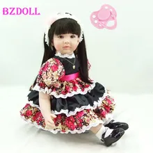 60 см Силиконовая виниловая кукла-Реборн, игрушки для девочек, реалистичные игрушки для новорожденных, лучшие рождественские подарки для детей