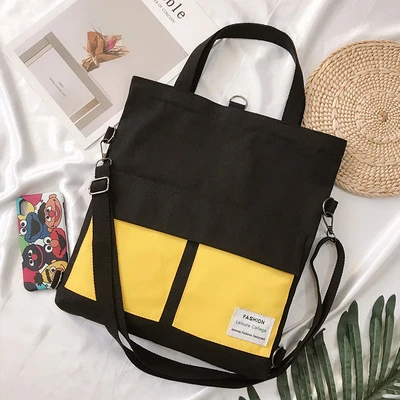Красивая Лоскутная хозяйственная сумка на одно плечо черная желтая холщовая тканевая сумка на молнии многоразовая эко хозяйственная сумка bolsas de tela