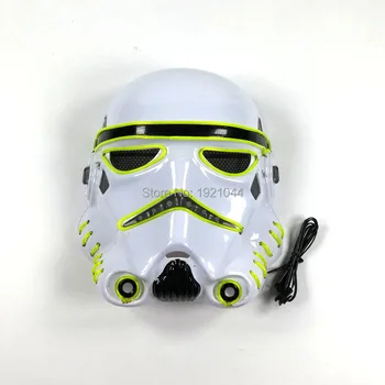 

Lemon green Party Glow Mask EL Wire Mask Glowing Product with Sound activated Driver for Christmas Party Supplies Free shipping