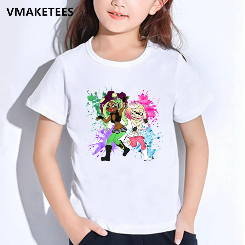 Kids Summer Short Sleeve Girls Boys T shirts Splatoon Inkling