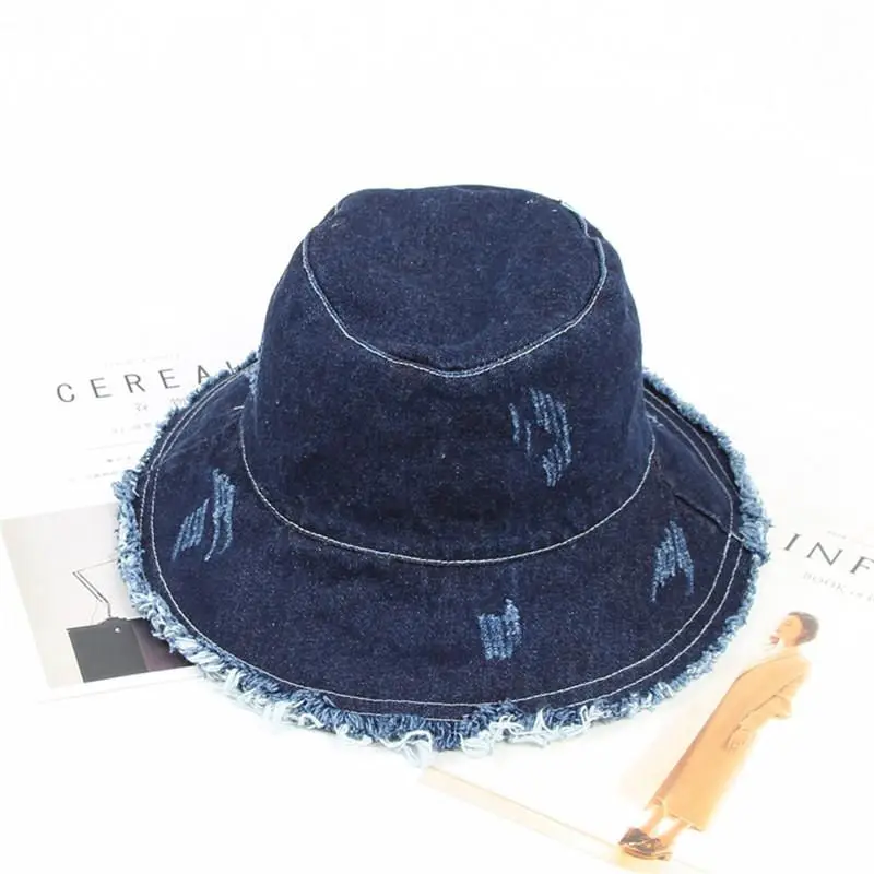 LDSLYJR однотонная джинсовая Ретро Панама Рыбацкая шляпа уличная шляпа для путешествий шляпа от солнца шляпы для девушек и женщин 275 - Цвет: Многоцветный