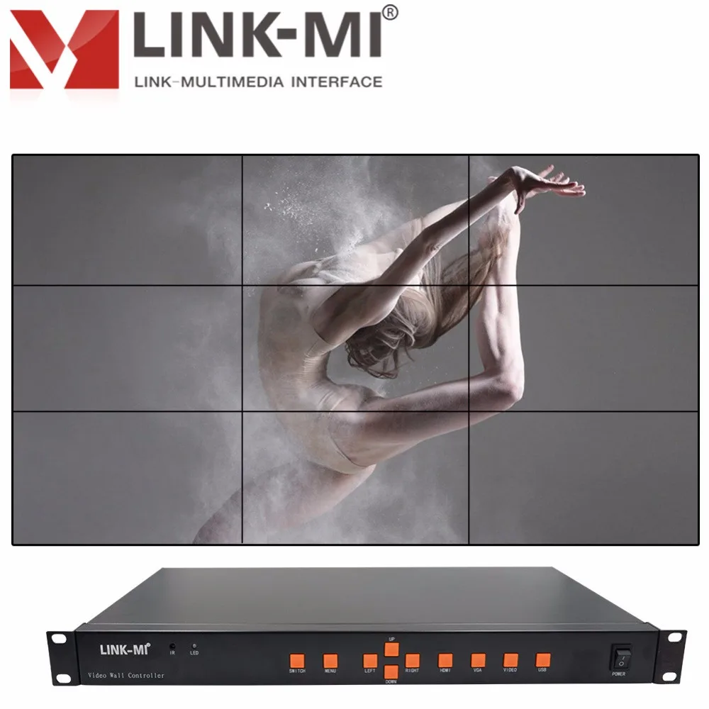 LINK MI TV09 видео настенный контроллер процессор для 3x3 LCD full HD 1920x1080 Hdmi dvi vga av usb