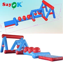 SAYOK 12m inflatable water obstacle course inflatable floating obstacle water games inflatable obstacle for aqua-1200W air pump SAYOK 12m inflatable water obstacle course inflatable floating obstacle water games inflatable obstacle for aqua-1200W air pump