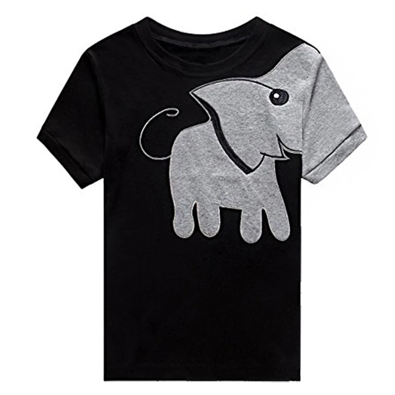 Spring Summer Funny T-shirt For Boys Toddler Baby Boys Kids Short Sleeve Elephant Letter Printed Tops T-Shirt Clothes C13% (2)