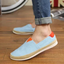 Spring And Autumn Nice New Arrival Canvas Men Shoes Hemp Flats Casual Shoes Breathable Flats Low Heel Shoes Men Fashion