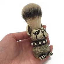 1 шт., щетка для бороды, в форме собаки, барсучья шерсть, Мужская щетка для бритья, Мужская щетка для бороды, Кисть для макияжа, также может быть расческой для волос