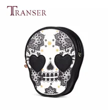 TRANSER женская черная сумка через плечо с черепом, сумочка, сумочка, сумка через плечо, кожаная женская сумка высокого качества, известный дизайн Aug21