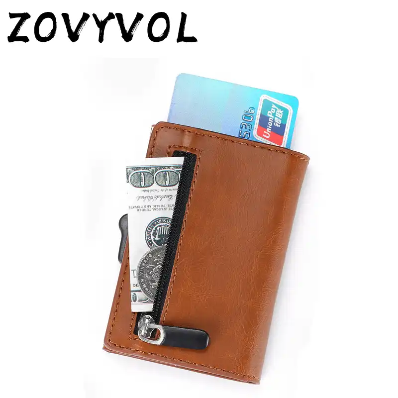 Zovyvol Rfid Sperrung Karte Brieftasche Smart Brieftasche Vintage Pu Leder Geldborsen Magnetische Schliessen Karte Halter Casual Geld Tasche Geldbeutel Aliexpress