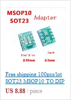 100 шт./SOT23 MSOP10 SOT-23 переходная пластина SMD к DIP10 Pinboard UNAX 0,5 мм/0,95 мм до 2,54 мм PCB