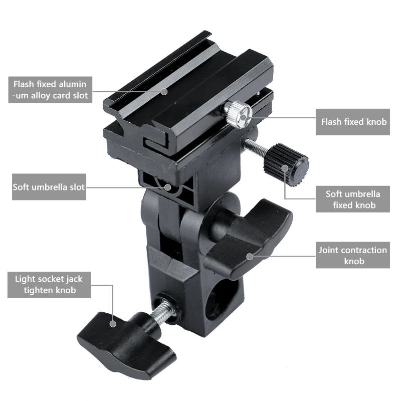 B Тип вспышки Горячий башмак адаптер триггер зонтик держатель поворотное соединение лампа стенд кронштейн