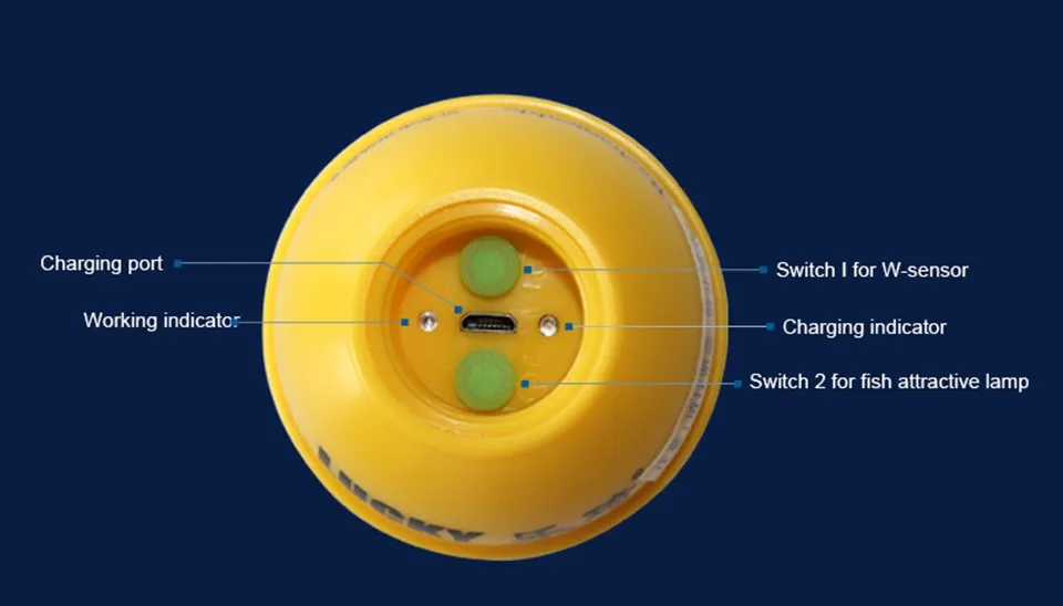Lucky перезаряжаемый беспроводной дистанционный гидролокатор датчик 45 м глубина воды для оригинального FFW718 FF518 LUCKY рыболокатор fishfinder русский