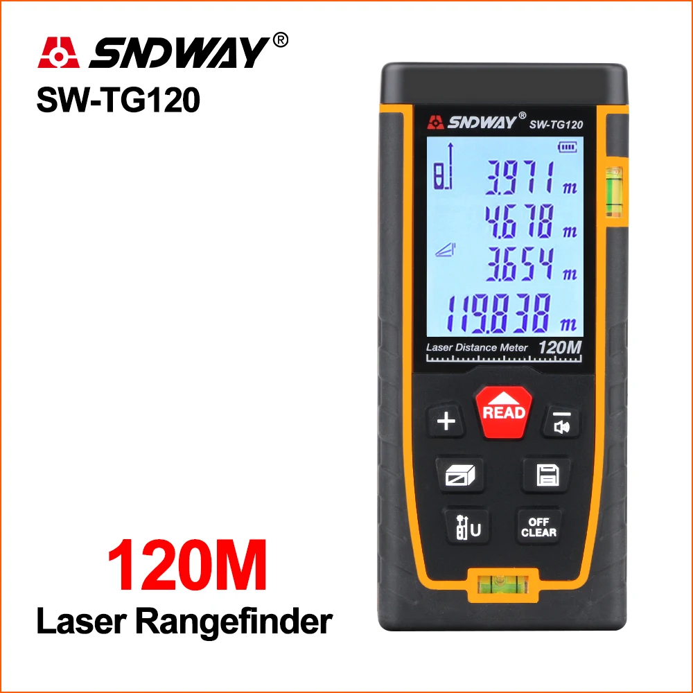 SNDWAY Laser Rangefinder Distance Meter Hunting Rangefinder Range Finder Digital Mini Handheld Tape Measure Laser Distance Meter