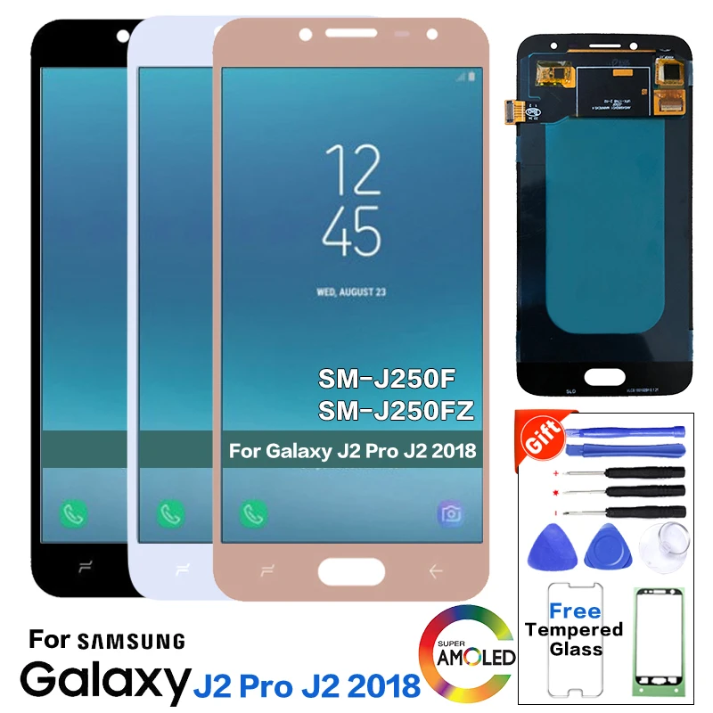 Продажа Супер Amoled font b lcd b font для SAMSUNG Galaxy J2 Pro font b lcd b font 2018 J250 J250F J250DS font b lcd b font дисплей кодирующий преобразователь сенсорного экрана в сборе 100% протестирован