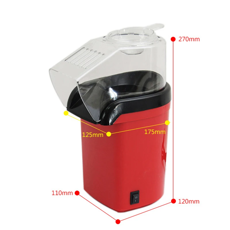 

1200W Mini Household Healthy Hot Air Oil-Free Popcorn Maker Machine Corn Popper For Home Kitchen