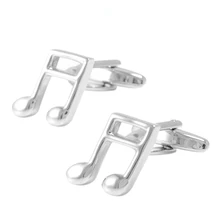 Metal Musical Notes Simple Music Styling Cuff-links Nail Men's Shirt Cufflinks fashion silver plated 26 english letters metal cufflinks h cuff links