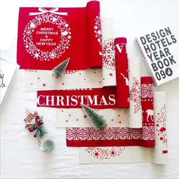 

New Year Christmas Tablecloth Kitchen Dining Table Decorations for Home Rectangular Party Table Covers Christmas Ornaments