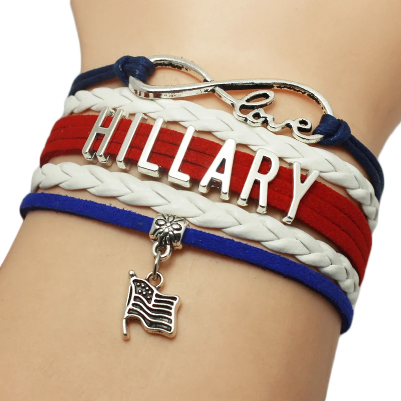 Новая мода бесконечность любви американские президентские выборы Трамп любой цвет на заказ кожаный браслет Wrap Браслеты и браслеты - Окраска металла: 4