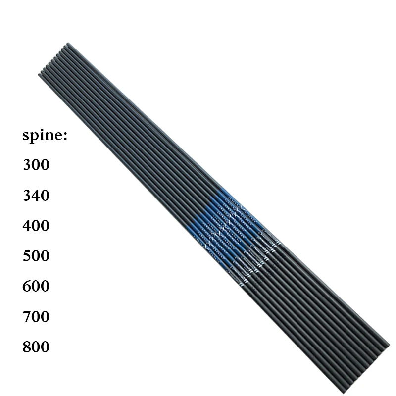 الرماية 12 قطعة ID6.2mm Spine300-800 30/31/32 بوصة النقي أسهم كربون رمح ل القوس الرماية الصيد