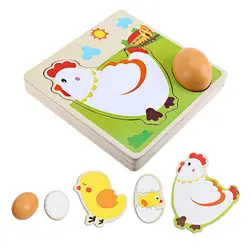 Лидер продаж 3D Puzzle Mulit слой курицы несушки яйца растет мультфильм для детей деревянные паззлы панель процесс раннего Emulatio