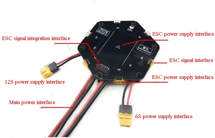 

1PC 12S 6S Distribution Board High Current Power Management Module Manager Plate for Plant Agriculture Drone Six-axis Quadcopter