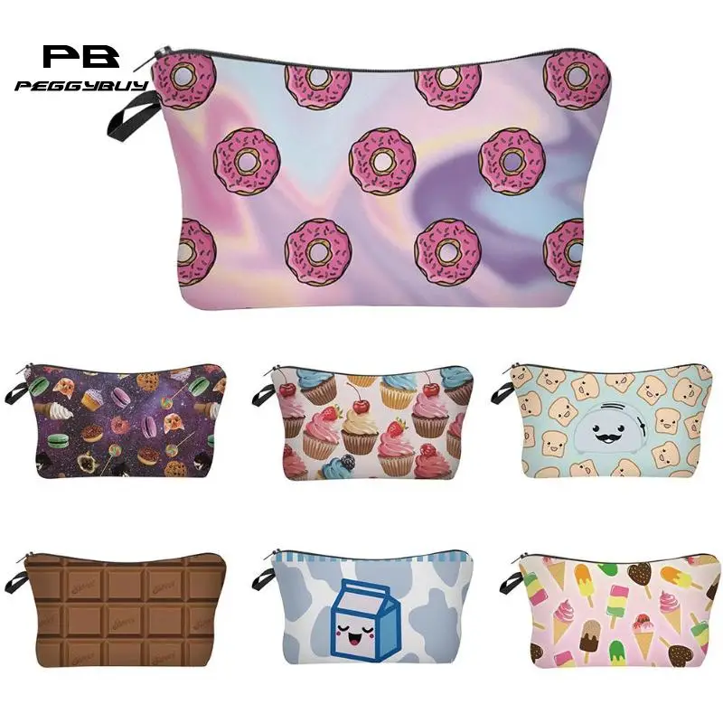 

3D Print Makeup Bags Cute Cosmetics Pouchs for Travel Ladies Pouch Women Cosmetic Bags Handbag Make Up Bags toiletry bag 2019