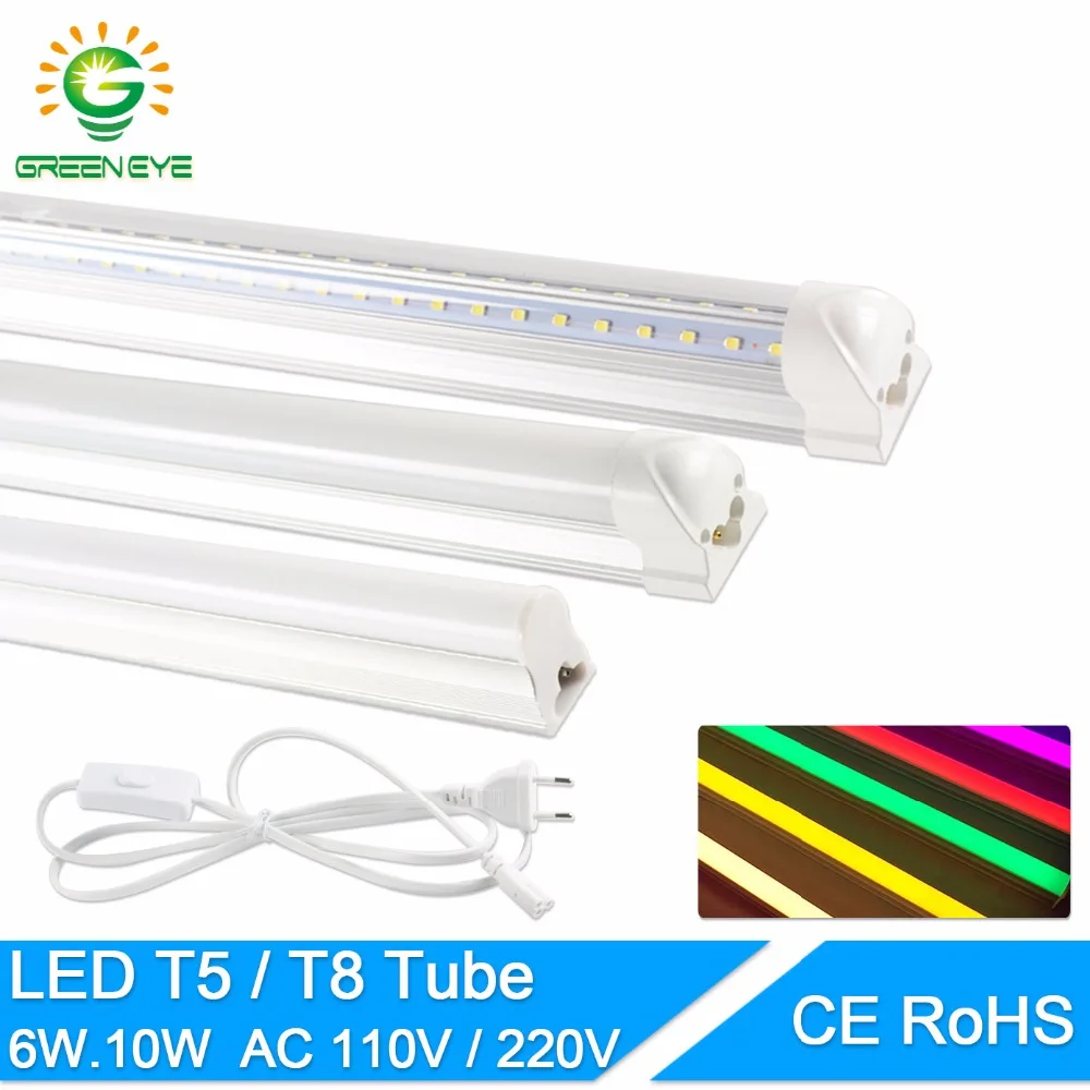 GreenEye EU Switch Cable Wire/Integrated LED Tube T5 Light 220v 240v 300mm 6w 600mm 10w Fluorescent T5 LED Lamp Cold White Warm GreenEye EU Switch Cable Wire/Integrated LED Tube T5 Light 220v 240v 300mm 6w 600mm 10w Fluorescent T5 LED Lamp Cold White Warm
