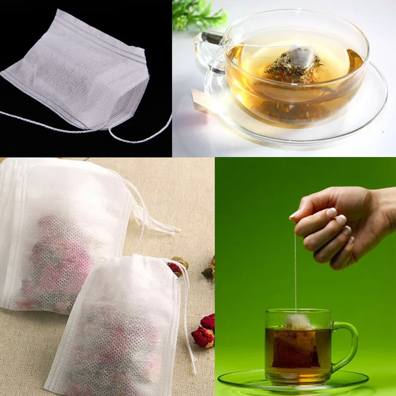 100 шт. пустой Чай сумки Строка термосварки фильтр Бумага для травы свободные Чай сумка 5,3x7 см EJ876806