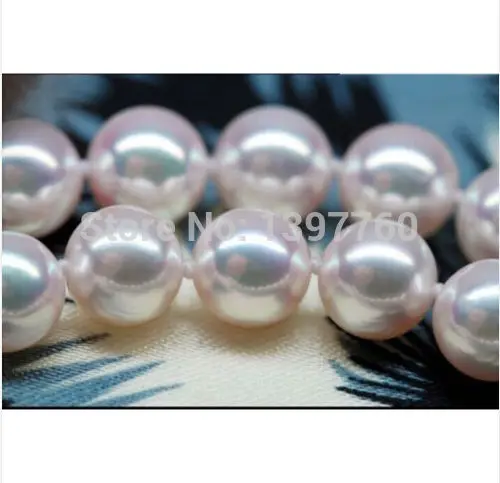 

Miss charm Jew.73 Pretty 10-11MM GENUINE NATURAL Australian south sea white pearl necklace 18 inch AAA