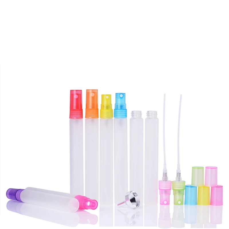 

MUB - (6Piece/Lot) 10ml Portable Frosted Glass Pump Spray Refillable Mini Perfume Atomizer Bottle