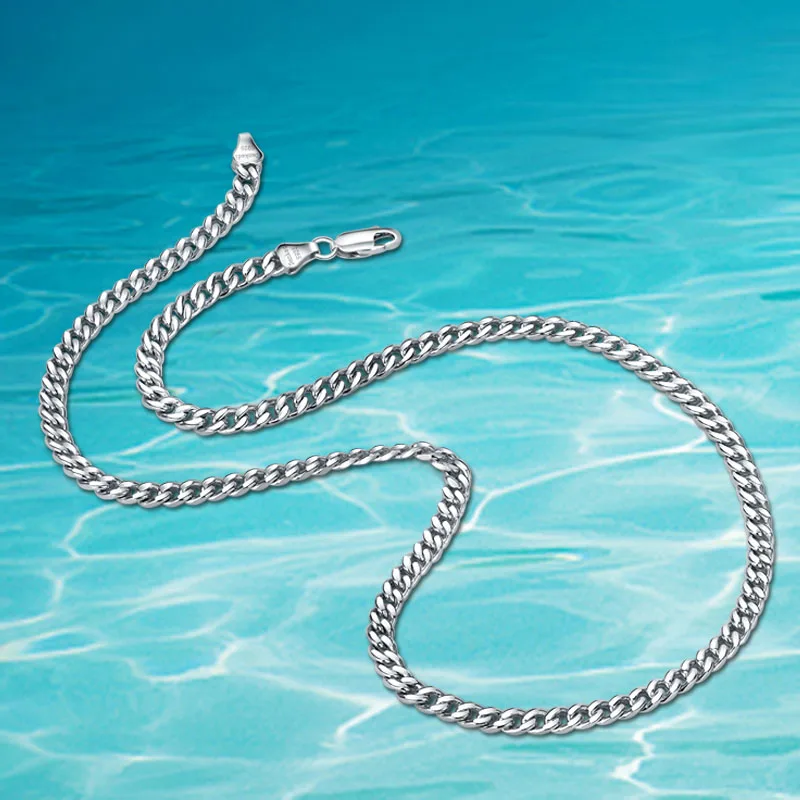 Hot Sales 925 Sterling Silver Necklace For Men Charm Man Wide 5MM 46/51