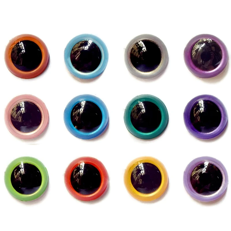 100 шт 8 мм/9 мм/10 мм/12 мм/13 мм/15 мм/18 мм Цветные глаза безопасные Глаза животных для куклы уникальные глаза для игрушки 12 цветов можно выбрать - Цвет: mix color
