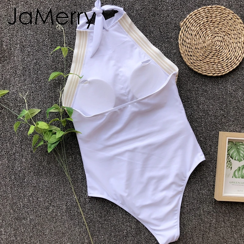 Jamerry, сексуальное, элегантное белое цельное бикини swimwearr Женская легкий костюм с шортами купальник, Одноцветный купальник, из Бах праздничные Семейные комплекты летнего боди