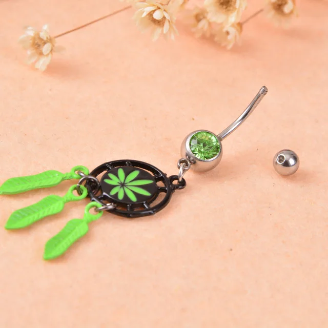 Dream Catcher Belly Button Rings Women's Crystal Dream Catcher Green Dangle Navel Belly Button Ring 8 Dream Catcher Belly Button Rings Women's Crystal Dream Catcher Green Dangle Navel Belly Button Ring 8