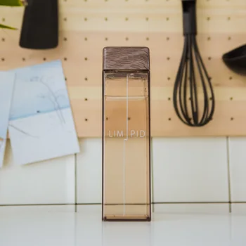 Soffe 450ml Fruit Infuser Water Bottle BPA Free Plastic Square Transparent Heat Resistant Korean Style  Sport Drink Bottle 4