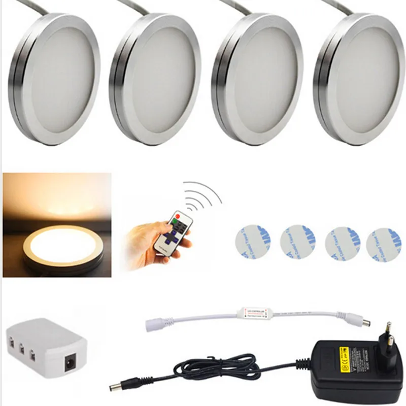 Online Get Wireless Led Puck Light Aliexpress Alibaba Led Under Cabinet Lighting Puck Lights Downlight Spotlights With Wireless Rf Remote Control Dimmable For Furniture