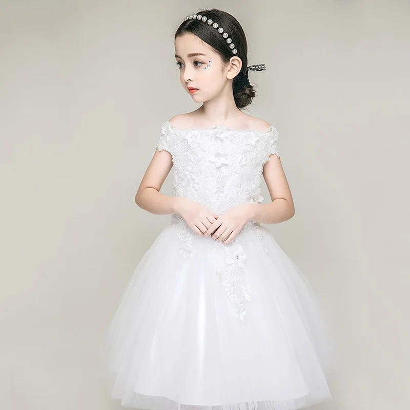 shoulderless white dress