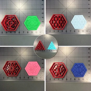 

Geometric shape Series Cookie Cutter Made 3D Printed Biscuit Cutter Fondant Cupcake Top Cookie Cutter Set Kitchen Accessories